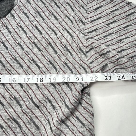 Vintage Mens Polo Shirt XL Retro Striped Print Cotton Contrast Collar Skater - Picture 7 of 8